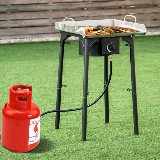 Costway - 100 000-BTU Portable Propane Outdoor Camp Stove with Adjustable Legs