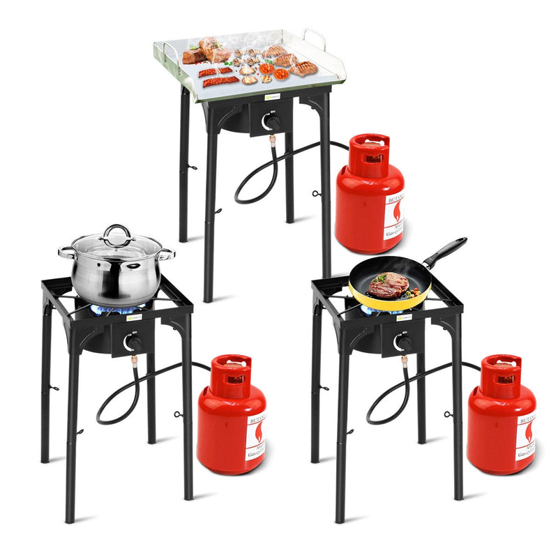Costway - 100 000-BTU Portable Propane Outdoor Camp Stove with Adjustable Legs
