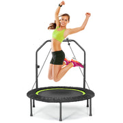 Costway - 40 Inch Foldable Fitness Rebounder with Resistance Bands Adjustable Home-Green