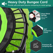 Costway - 40 Inch Foldable Fitness Rebounder with Resistance Bands Adjustable Home-Green