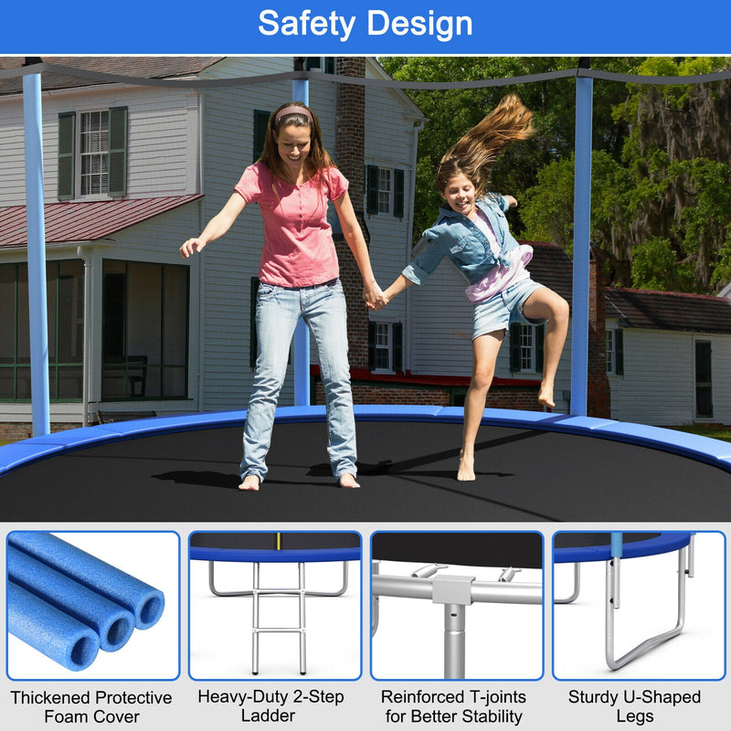 Costway - Outdoor Trampoline with Safety Closure Net-15 ft