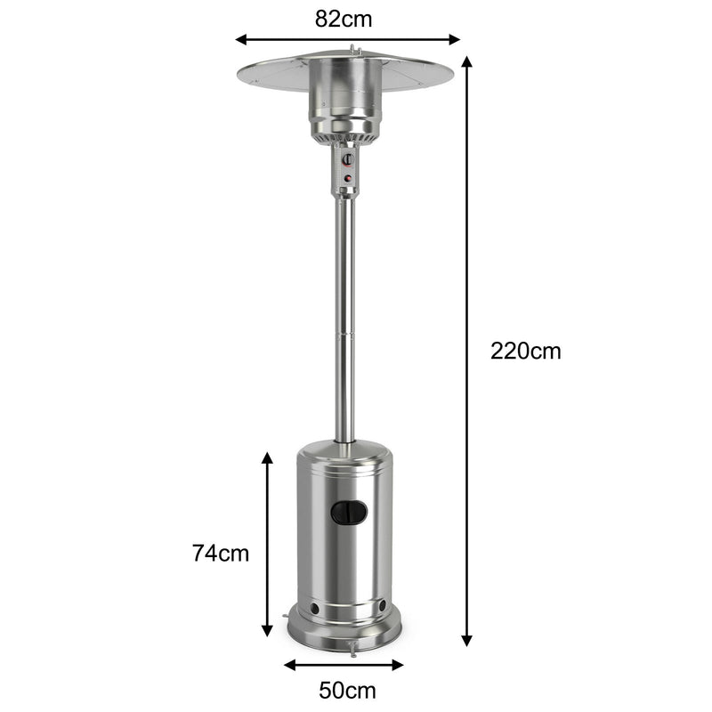 Costway - Garden Propane Standing LP Gas Steel Accessories Heater-Silver
