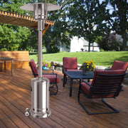 Costway - Garden Propane Standing LP Gas Steel Accessories Heater-Silver