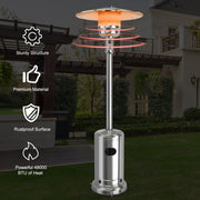 Costway - Garden Propane Standing LP Gas Steel Accessories Heater-Silver