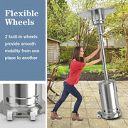 Costway - Garden Propane Standing LP Gas Steel Accessories Heater-Silver