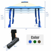 Costway - 13 Feet x 13 Feet Pop Up Canopy Tent Instant Outdoor Folding Canopy Shelter-Blue