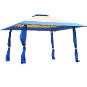 Costway - 13 Feet x 13 Feet Pop Up Canopy Tent Instant Outdoor Folding Canopy Shelter-Blue