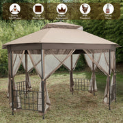 Costway - 10’x 12’ Octagonal Patio Gazebo-Brown