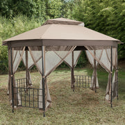 Costway - 10’x 12’ Octagonal Patio Gazebo-Brown