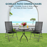 Costway - Set of 2 Adjustable Portable Patio Folding Dining Chair Recliners-Black