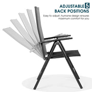 Costway - Set of 2 Adjustable Portable Patio Folding Dining Chair Recliners-Black