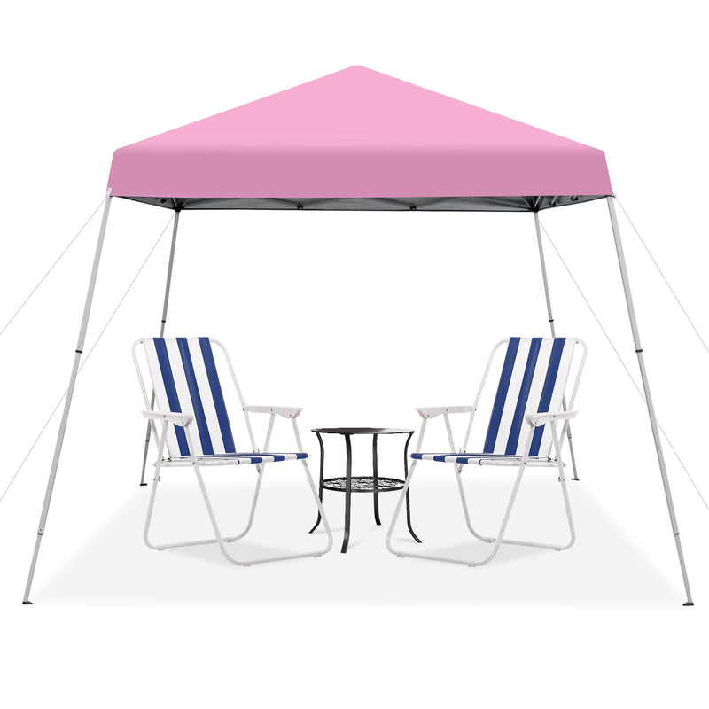 Costway - 10 x 10 Feet Outdoor Instant Pop-up Canopy with Carrying Bag-Pink
