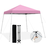 Costway - 10 x 10 Feet Outdoor Instant Pop-up Canopy with Carrying Bag-Pink