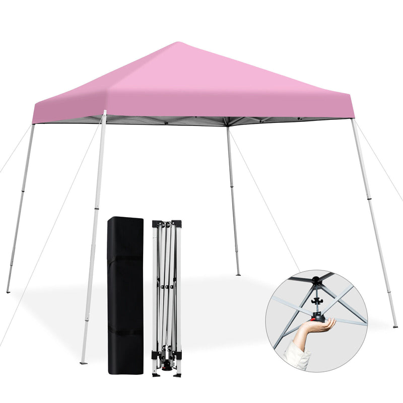 Costway - 10 x 10 Feet Outdoor Instant Pop-up Canopy with Carrying Bag-Pink
