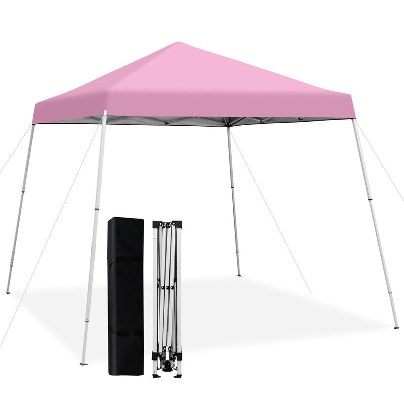 Costway - 10 x 10 Feet Outdoor Instant Pop-up Canopy with Carrying Bag-Pink