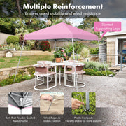 Costway - 10 x 10 Feet Outdoor Instant Pop-up Canopy with Carrying Bag-Pink