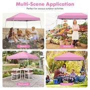 Costway - 10 x 10 Feet Outdoor Instant Pop-up Canopy with Carrying Bag-Pink
