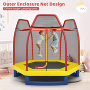 Costway - 7 Feet Kids Recreational Bounce Jumper Trampoline-Red