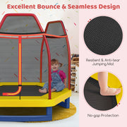 Costway - 7 Feet Kids Recreational Bounce Jumper Trampoline-Red