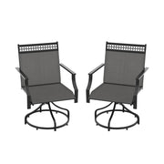 Costway - Patio Swivel Dining Chairs Set of 2 with Heavy-duty Metal Frame and Armrests-Gray
