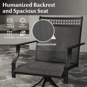 Costway - Patio Swivel Dining Chairs Set of 2 with Heavy-duty Metal Frame and Armrests-Gray