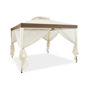 Costway - Canopy Gazebo Tent Shelter Garden Lawn Patio with Mosquito Netting-Beige
