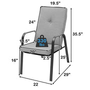 Costway - 4 Patio Dining Stackable Chairs Set with High-Back Cushions