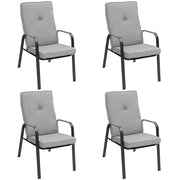 Costway - 4 Patio Dining Stackable Chairs Set with High-Back Cushions