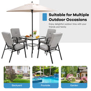 Costway - 4 Patio Dining Stackable Chairs Set with High-Back Cushions