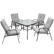 Costway - 4 Patio Dining Stackable Chairs Set with High-Back Cushions
