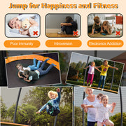 Costway - 8 Feet ASTM Approved Recreational Trampoline with Ladder-Orange
