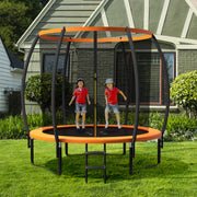 Costway - 8 Feet ASTM Approved Recreational Trampoline with Ladder-Orange