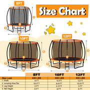 Costway - 8 Feet ASTM Approved Recreational Trampoline with Ladder-Orange