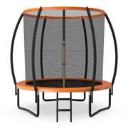 Costway - 8 Feet ASTM Approved Recreational Trampoline with Ladder-Orange