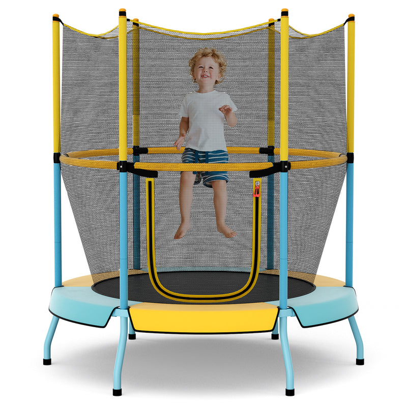 Costway - 48 Inch Toddler Trampoline with Safety Enclosure Net-Yellow