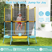 Costway - 48 Inch Toddler Trampoline with Safety Enclosure Net-Yellow