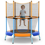 Costway - 48 Inch Toddler Trampoline with Safety Enclosure Net-Orange