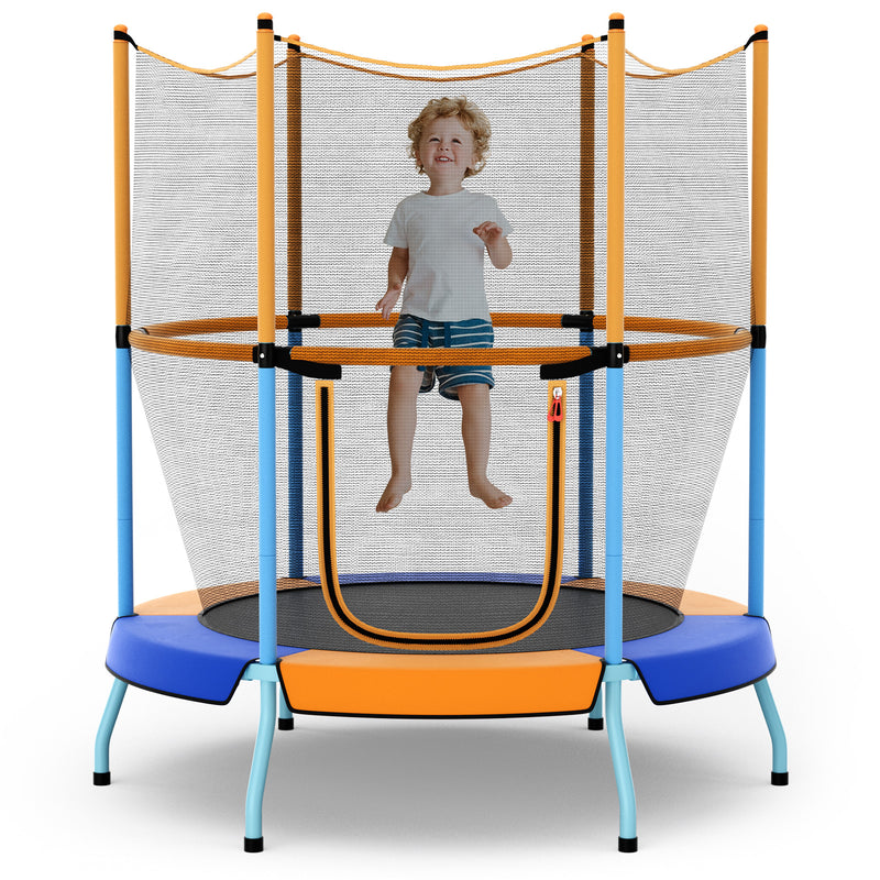Costway - 48 Inch Toddler Trampoline with Safety Enclosure Net-Orange
