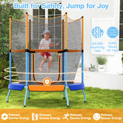 Costway - 48 Inch Toddler Trampoline with Safety Enclosure Net-Orange