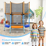 Costway - 48 Inch Toddler Trampoline with Safety Enclosure Net-Orange