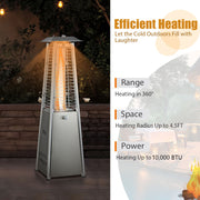 Costway - 10000 BTU Portable Stainless Steel Tabletop Patio Heater with Glass Tube