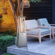 Costway - 10000 BTU Portable Stainless Steel Tabletop Patio Heater with Glass Tube