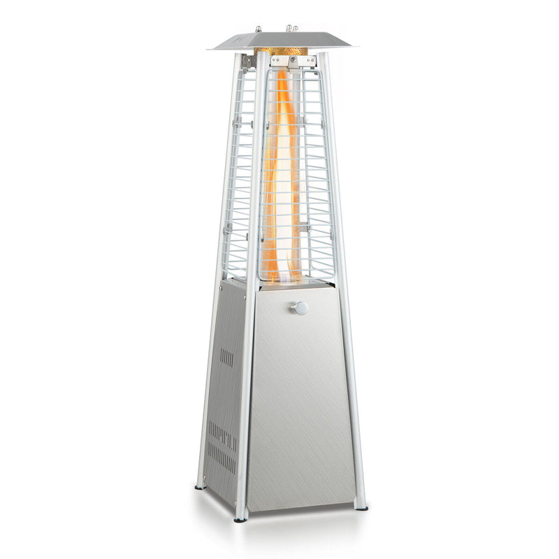 Costway - 10000 BTU Portable Stainless Steel Tabletop Patio Heater with Glass Tube