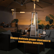 Costway - 10000 BTU Portable Stainless Steel Tabletop Patio Heater with Glass Tube