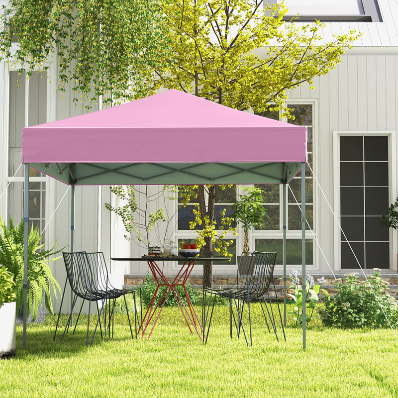 Costway - 6.6 x 6.6 Feet Outdoor Pop-up Canopy Tent with UPF 50+ Sun Protection-Pink