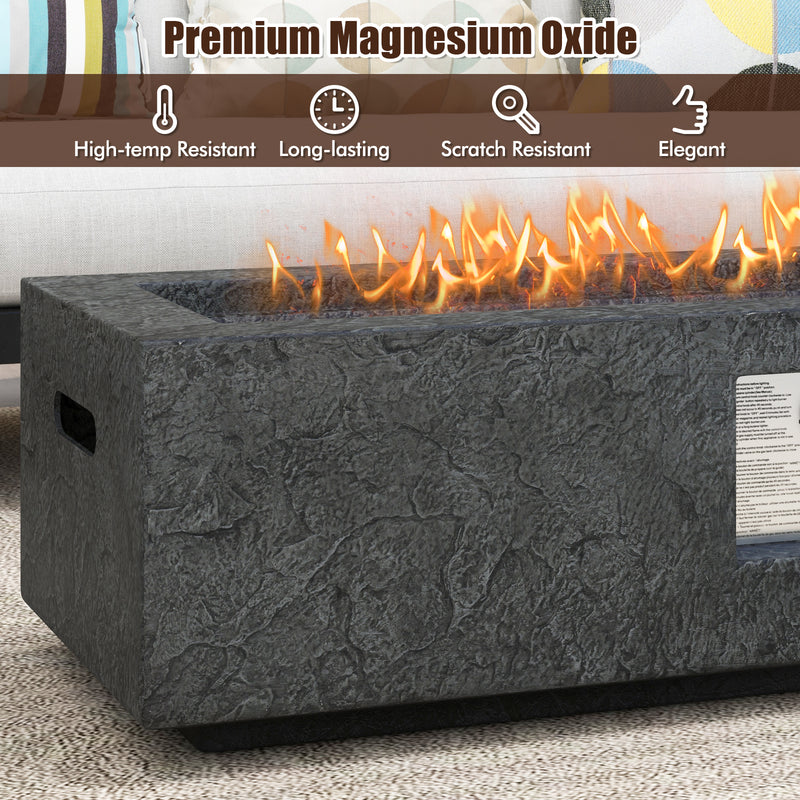 Costway - 42.5 Inch 50000 BTU Fire Pit Table Set with Stainless Steel Burner