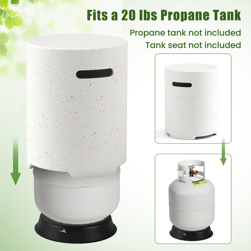 Propane Tank Cover Table with Side Handles and Protective Cover