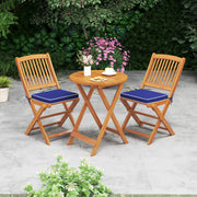 Costway - Outdoor Folding Chairs with Seat Cushions Set of 2-Navy