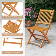 Costway - Outdoor Folding Chairs with Seat Cushions Set of 2-Navy