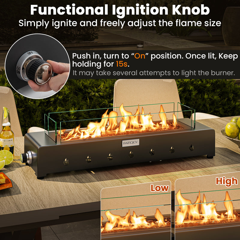 Costway - Portable Mini Fireplace with Wind Guard and Stainless Steel Burner